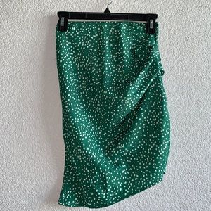 Green polkadot skirt